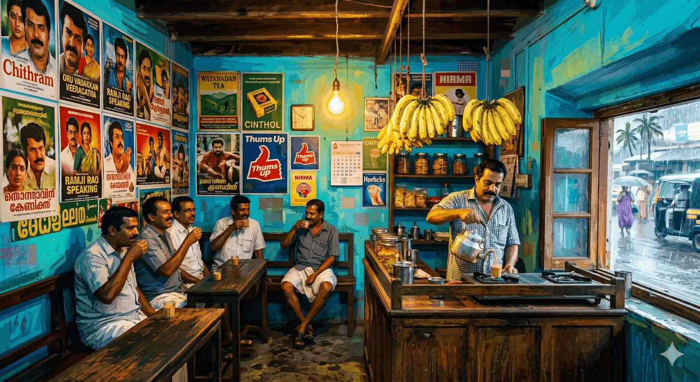 Vintage Kerala tea stall interior